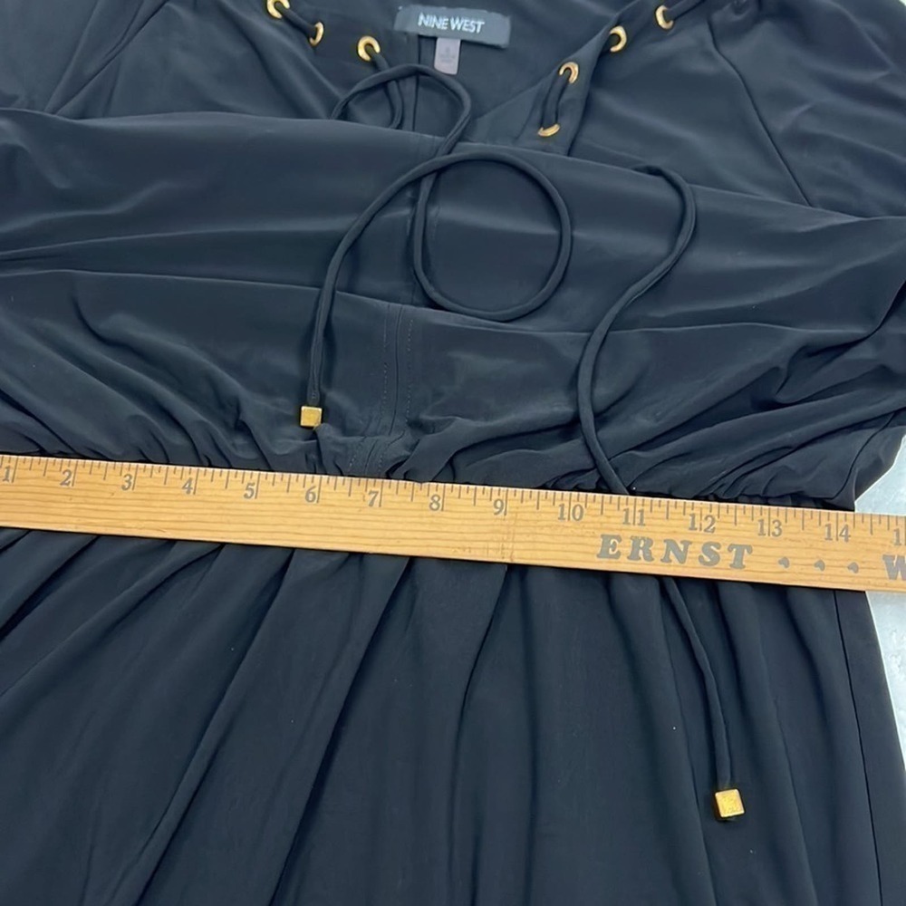 Nine West long sleeve modest little black dress size 6 - Picture 9 of 11